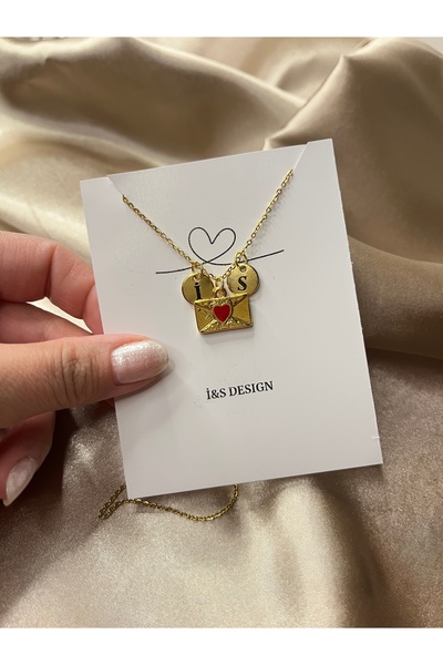 i&s design Zarf Kolye Iki Harfli
