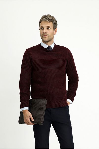 Kiğılı Crew Neck Regular Fit Striped Knitwear Sweater
