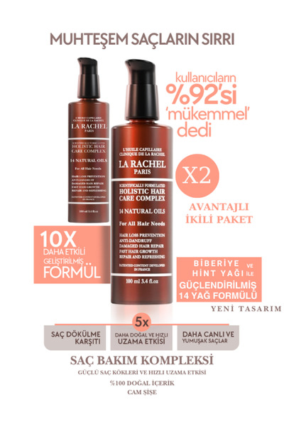 La Rachel Bilimsel Saç Bakım Yağ Kompleksi 2'li Set