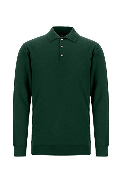 Abdullah Kiğılı Polo Yaka Regular Fit Yün Triko Kazak