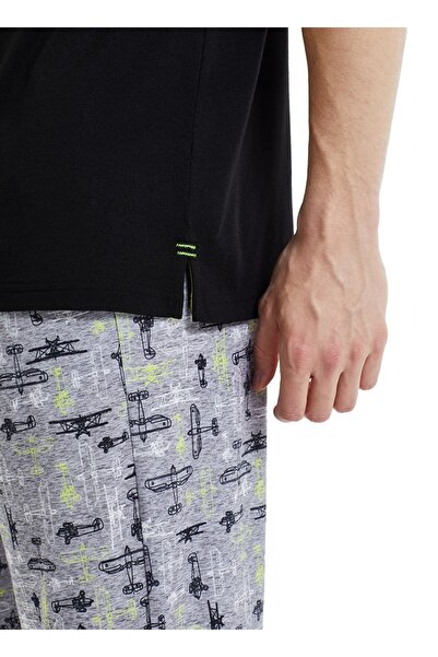 Blackspade 30881 Men's Short Sleeve Black Pajama Set