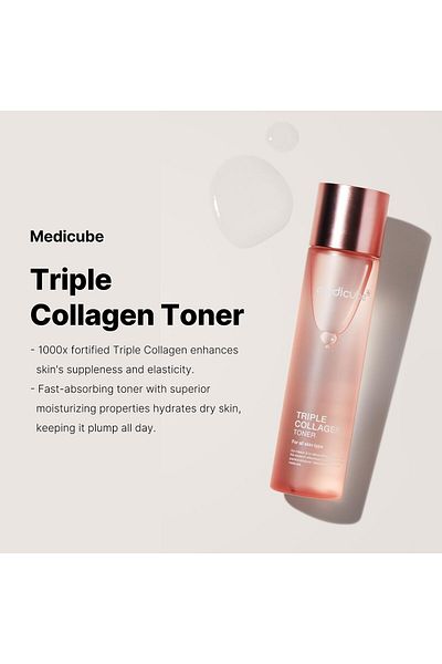 Medicube Triple Collagen Toner - Hydration & Plump Skin - Korean Skincare (4.73 oz)