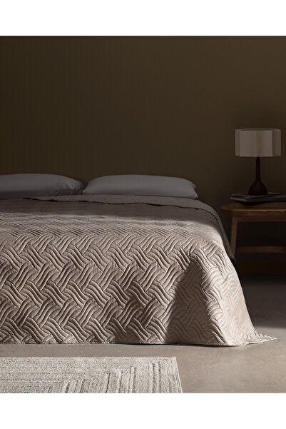 Madame Coco Κάλυμμα κρεβατιού Odette King Size με σχέδια - Μπεζ