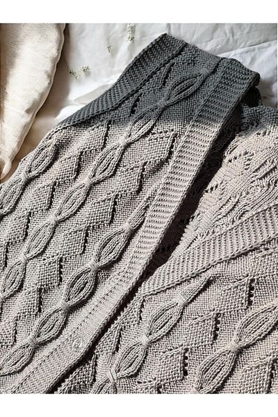 Çeyizcim Knitwear Knitted Angora Gray Buttoned Pocket Dowry Vest