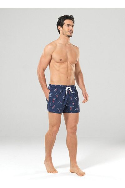 Blackspade Ανδρικό σορτς - 8802 Model No., Navy Blue Sailboat Pattern