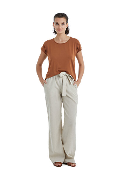 Blackspade 60398 Μοντέλο Γυναικείο Παντελόνι Μπεζ Λινό