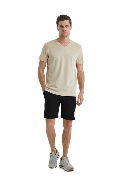 Blackspade Ανδρικό T-Shirt με V λαιμόκοψη ανοιχτό καφέ 40450