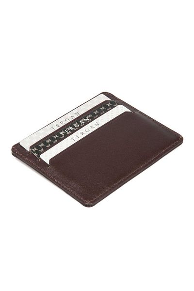 Tergan Κάτοχος πιστωτικής κάρτας Unisex από γνήσιο δέρμα καφέ - S1kk 00001050 -b07