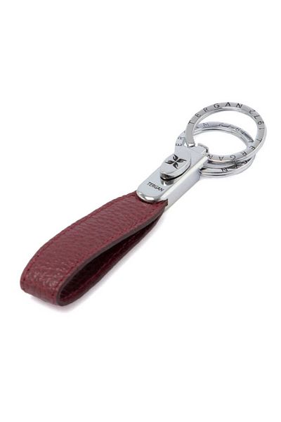 Tergan Claret Red Genuine Leather Unisex Keychain - S1An 00000235 -M71