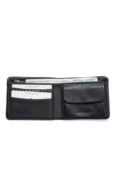 Tergan Black Genuine Leather Men's Wallet - S1Ce 00001361 -C59