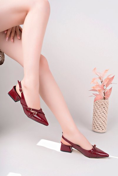 Luis Toronto 3 Buckle Burgundy 4 cm Heeled Shoes