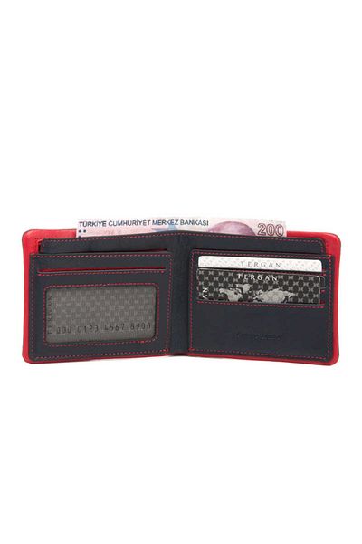 Tergan Navy Blue Genuine Leather Men's Wallet - S1Ce 00001585 -G8O