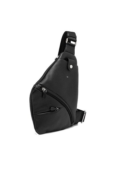 Tergan Black Genuine Leather Men's Crossbody Bag - S1Ac 00021457 -A6F
