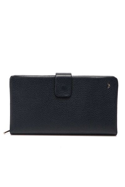 Tergan Navy Blue Genuine Leather Women's Wallet - S1Cb 00005726 -X86