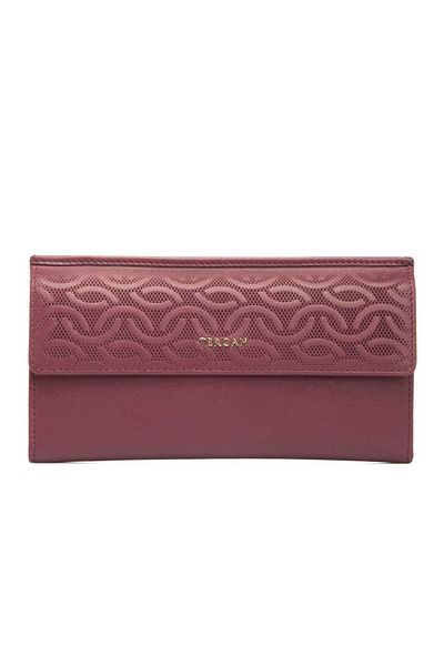 Tergan Burgundy Leather Women's Wallet - S1Cb 00005793 -G7Q