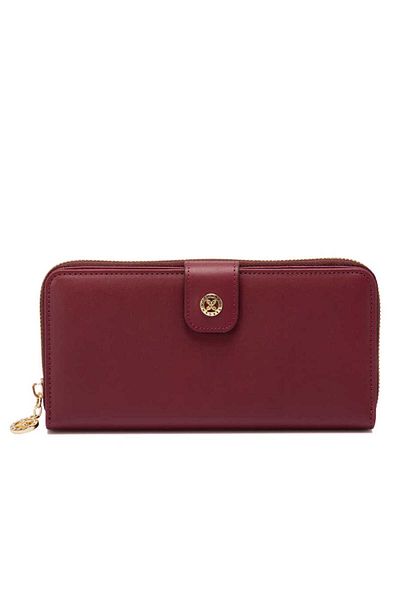Tergan Burgundy Leather Women's Wallet - S1Cb 00005789 -X31