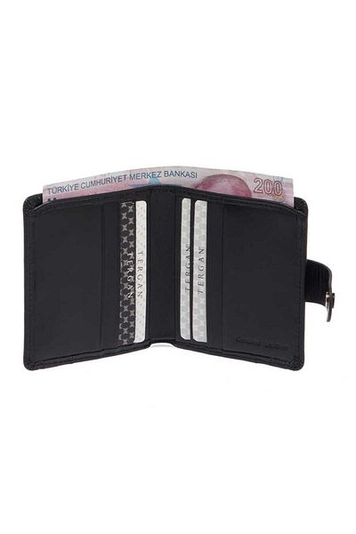 Tergan Black Genuine Leather Men's Wallet - S1Ce 00001652 -A55