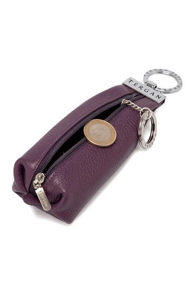 Tergan Purple Genuine Leather Unisex Keychain - S1An 00000193 -C48