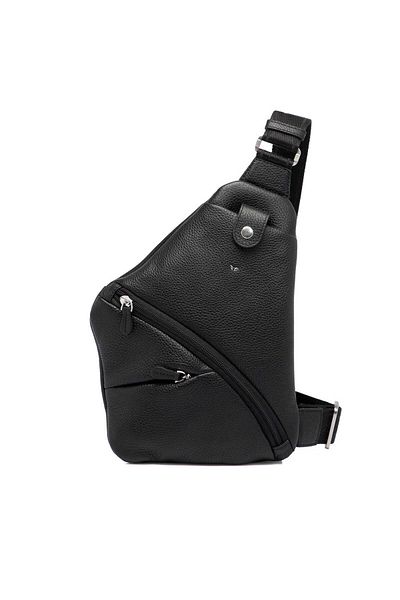 Tergan Black Genuine Leather Men's Crossbody Bag - S1Ac 00021457 -A6F