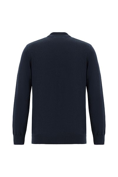 Abdullah Kiğılı Bato Collar Slim Fit Slim Fit Patterned Cotton Cashmere Knitwear Sweater