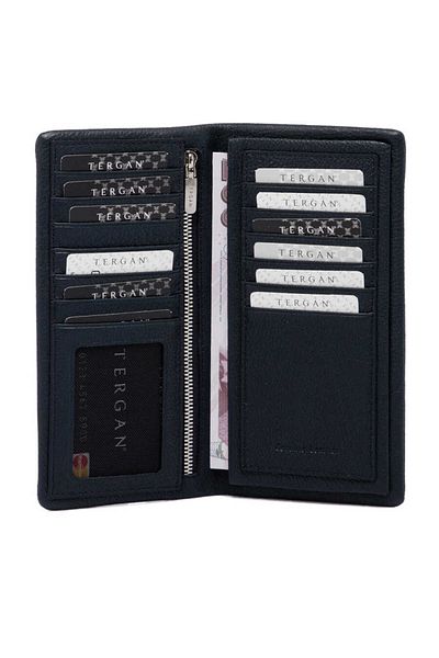 Tergan Navy Blue Genuine Leather Men's Wallet - S1Ce 00001631 -X86