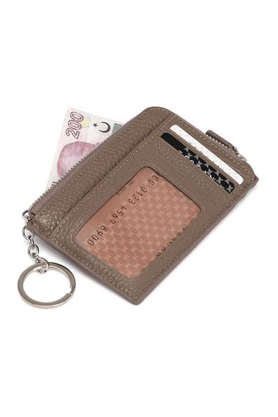 Tergan Θήκη πιστωτικής κάρτας Unisex Γνήσιο Δερμάτινο Μπεζ - S1kk 00000265 -b73