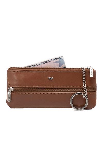 Tergan Tan Genuine Leather Unisex Keychain - S1An 00000157 -B47