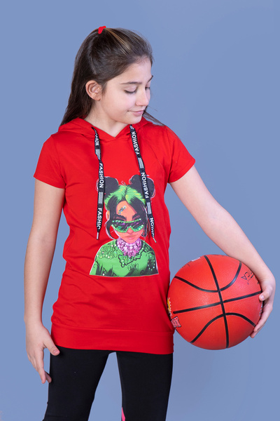 Toontoy Billie Eilish Printed Girl's Hooded T-Shirt