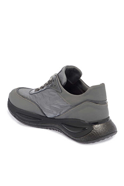 Tergan Gri Deri-Tekstil Erkek Sneaker - E23S1AY56384-S1P