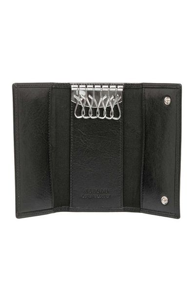 Tergan Black Genuine Leather Unisex Keychain - S1An 00000080 -B06