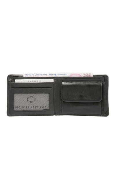 Tergan Black Genuine Leather Men's Wallet - S1Ce 00001590 -C59