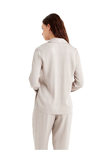 Blackspade 60488 Model Cream Colored Women's Satin Pajama Set