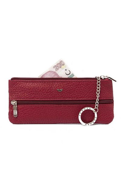 Tergan Claret Red Genuine Leather Unisex Keychain - S1An 00000157 -M71