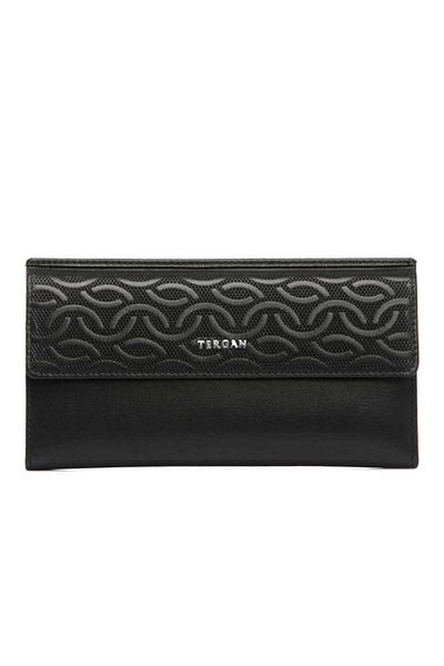 Tergan Women's Black Leather Wallet - S1Cb 00005793 -C59