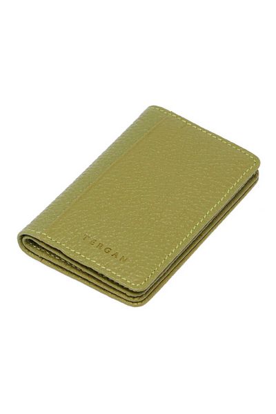 Tergan Green Genuine Leather Unisex Credit Card Holder - S1Kk 00001601 -G8Z
