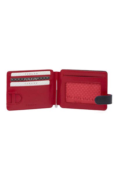 Tergan Navy Blue Genuine Leather Unisex Credit Card Holder - S1Kk 00001637 -Z47