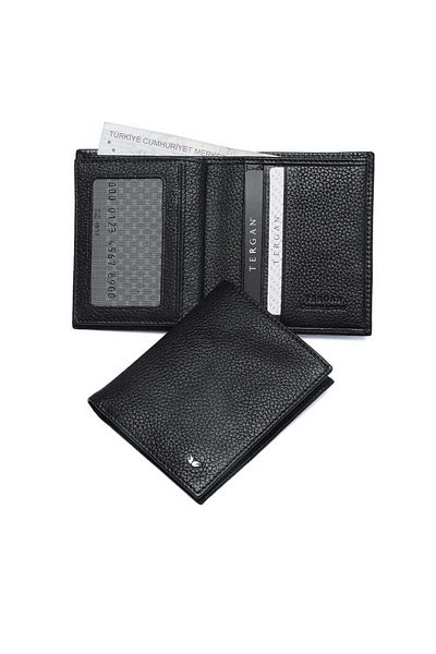 Tergan Black Genuine Leather Men's Wallet - S1Ce 00001503 -A41