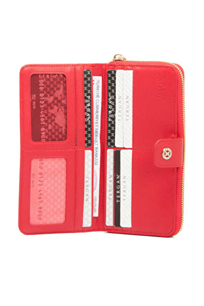 Tergan Kırmızı Deri Kadın Cüzdan - S1cb00005789-h4b