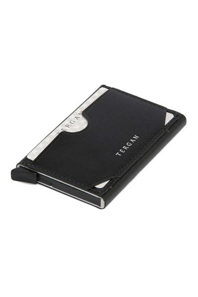 Tergan Black Genuine Leather Unisex Credit Card Holder - S1Kk 00000260 -B06