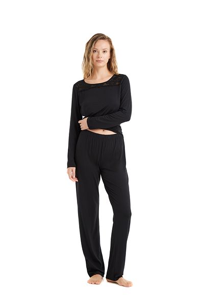Blackspade Set pijamale negre pentru femei 51601