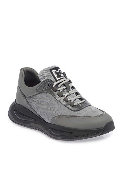Tergan Gri Deri-Tekstil Erkek Sneaker - E23S1AY56384-S1P