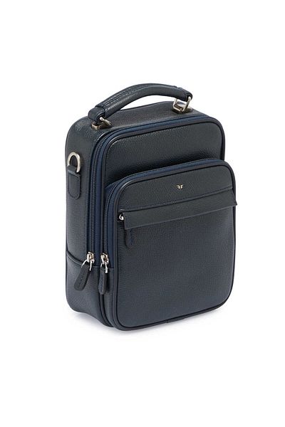 Tergan Navy Blue Genuine Leather Men's Crossbody Bag - S1Ac 00002923 -X86