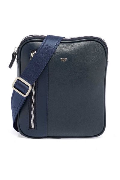 Tergan Navy Blue Genuine Leather Men's Crossbody Bag - S1Ac 00021472 -I91