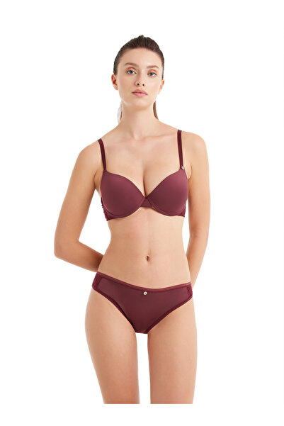 Blackspade Bordo Kadın 51648 Düz Balenli Sütyen Beden: 75 B
