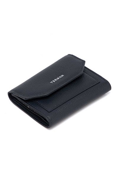 Tergan Navy Blue Leather Women's Wallet - S1Cb 00005809 E83
