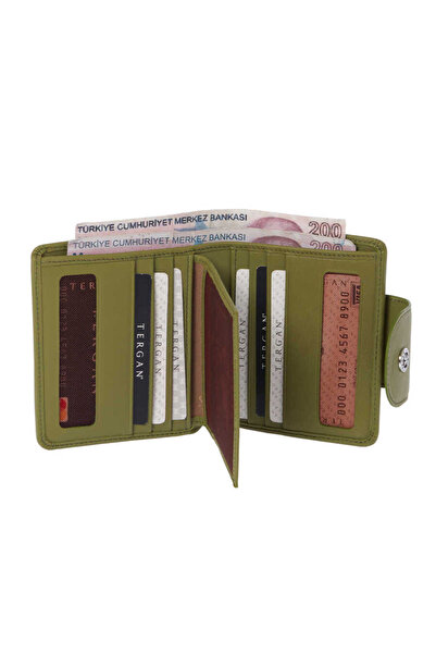 Tergan Yeşil Deri Kadın Cüzdan - S1CB00005674-J2G