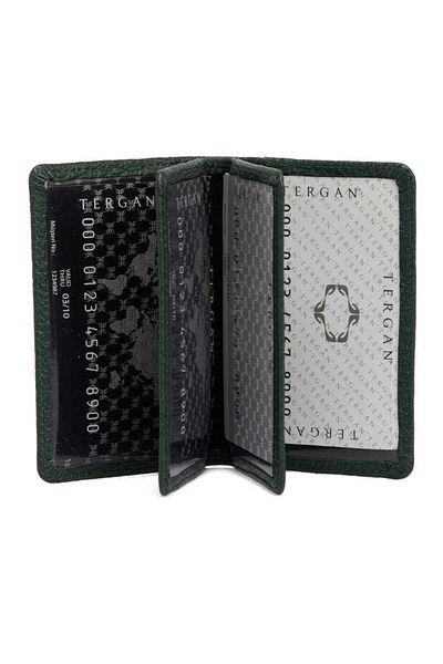 Tergan Green Genuine Leather Unisex Credit Card Holder - S1Kk 00001601 -I5T