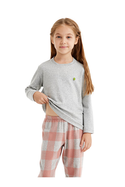 Blackspade Thermal Girl's Pajama Set 60515 - Gray Melange