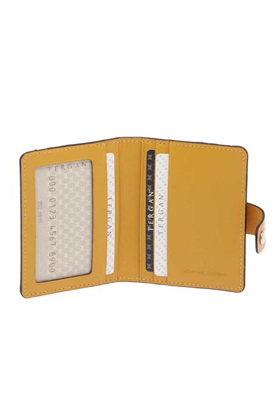 Tergan Yellow Genuine Leather Unisex Credit Card Holder - S1Kk 00001653 -H5G