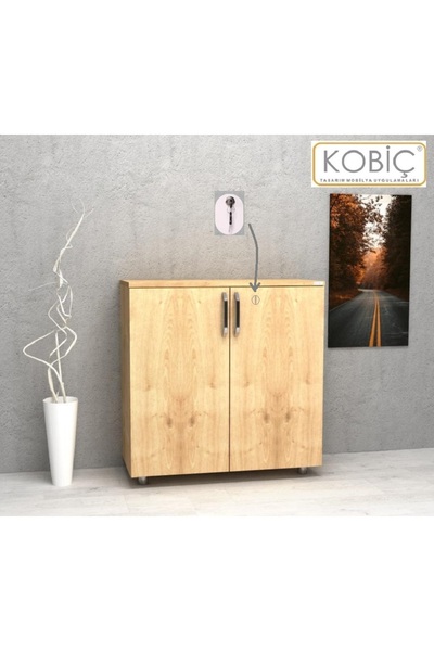 KOBİÇ KOBİÇ OFİS DOSYA DOLABI KİLİTLİ TAM KAPAK SUNTALAM DOLAP 70X35X80 CM (M...